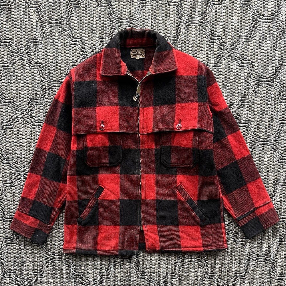 Vintage Woolrich Jacket Men's Medium Mackinaw Buffalo Plaid Wool‎ Hunting 1960s